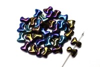 Бусины Tee beads 2х8мм, отверстие 0,5мм, цвет 23980/21405 ирис, 730-020, 10г (около 50шт)