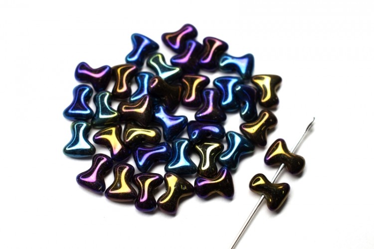 Бусины Tee beads 2х8мм, отверстие 0,5мм, цвет 23980/21405 ирис, 730-020, 10г (около 50шт) Бусины Tee beads 2х8мм, отверстие 0,5мм, цвет 23980/21405 ирис, 730-020, 10г (около 50шт)