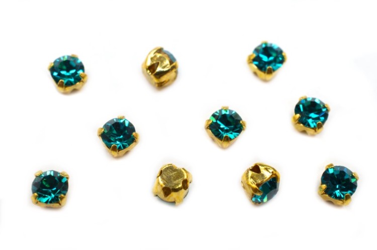 Шатоны Preciosa Maxima 3,2мм в оправе, цвет blue zircon DF/gold, 63-205, 10шт Шатоны Preciosa Maxima 3,2мм в оправе, цвет blue zircon DF/gold, 63-205, 10шт