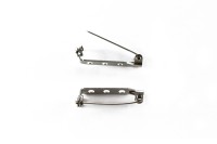 Основа для броши 27х5х7мм с поворотным механизмом, отверстие 2мм, цвет платина, железо, 18-041, 2шт