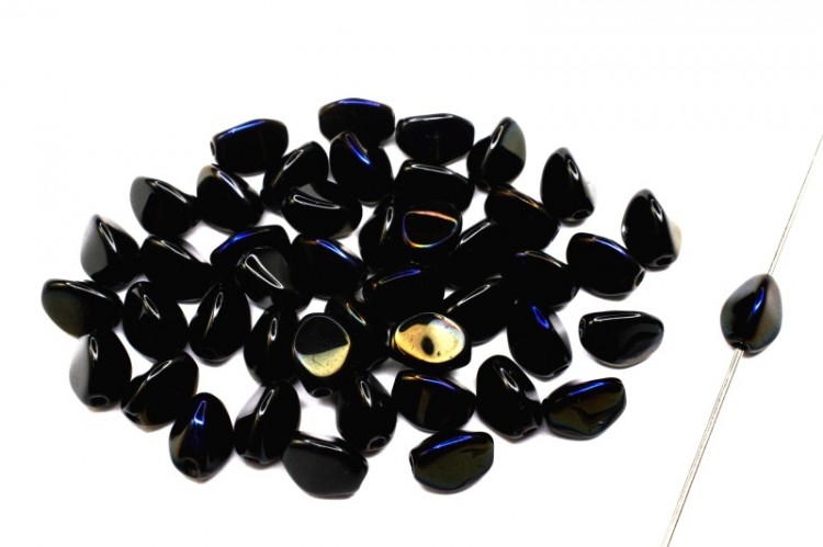 Бусины Pinch beads 5х3мм, отверстие 0,8мм, цвет 23980/22201 черный/синий, 755-093, 10г (около 117шт) Бусины Pinch beads 5х3мм, отверстие 0,8мм, цвет 23980/22201 черный/синий, 755-093, 10г (около 117шт)