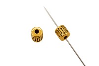 Бусина разделительная 5х5мм, отверстие 1,5мм, цвет античное золото, сплав металлов, 24-004, 10шт