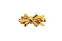 Замок-защелка Бант 21х10х4мм, отверстие 2мм, цвет золото, латунь, 06-030, 1шт