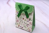 Подарочный пакет 10,5х7,5см, зеленая гамма, картон, 31-019, 1шт