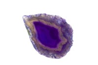 Срез Агата природного, оттенок фиолетовый, 59х43х6мм, отверстие 2мм, 37-210, 1шт