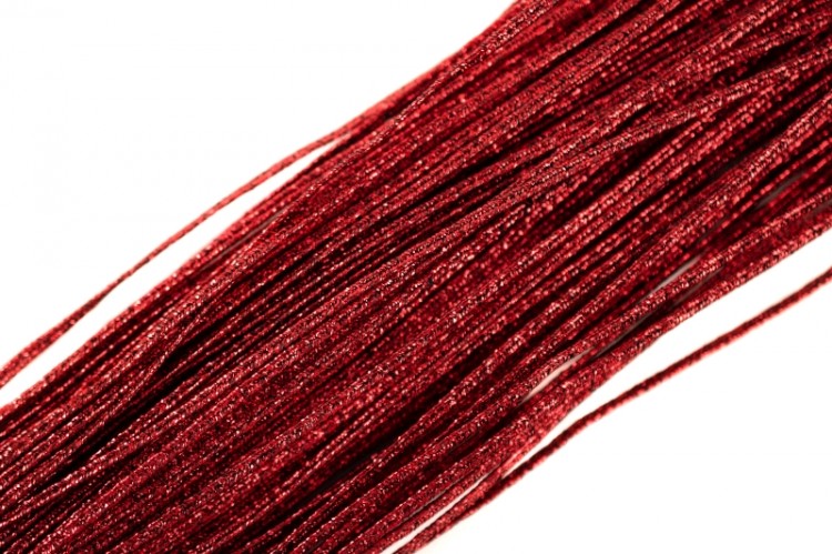 Шнур сутажный 1,9мм, цвет красный №313010 с метанитью, 1 метр Шнур сутажный 1,9мм, цвет красный №313010 с метанитью, 1 метр
