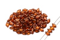 Бусины GemDuo 8х5мм, отверстие 0,8мм, цвет 00030/29252 Halo Tangerine, 709-133, 10г (около 64шт)