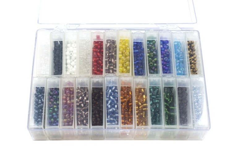 Набор круглого бисера 6/0 Beadsmith, ассорти цветов, 59-088, 1шт Набор круглого бисера 6/0 Beadsmith, ассорти цветов, 59-088, 1шт