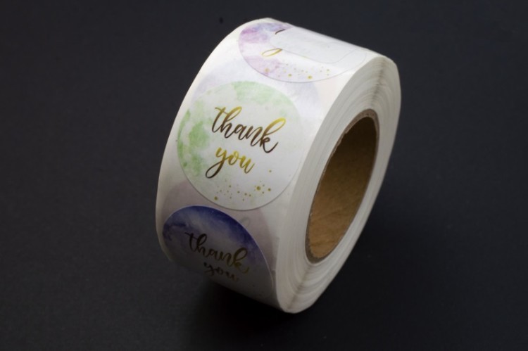 Стикеры-наклейки для упаковки круглые Thank you 25мм, ассорти цветов, бумага, 321-003, 1 рулон (около 500шт) Стикеры-наклейки для упаковки круглые Thank you 25мм, ассорти цветов, бумага, 321-003, 1 рулон (около 500шт)