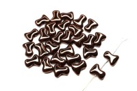 Бусины Tee beads 2х8мм, отверстие 0,5мм, цвет 23980/15726 черный/Вега, 730-011, 10г (около 50шт)