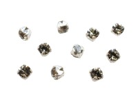 Шатоны Preciosa Maxima 3,2мм в оправе, цвет black diam DF/silver, 63-204, 10шт