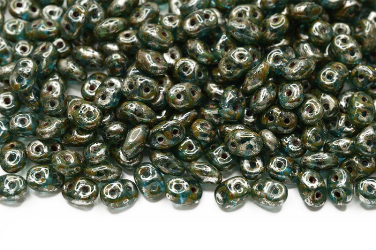 Бусины SuperDuo 2,5х5мм, отверстие 0,8мм, цвет 60020/86805 бирюза/травертин, 706-250, 10г (около 120шт) Бусины SuperDuo 2,5х5мм, отверстие 0,8мм, цвет 60020/86805 бирюза/травертин, 706-250, 10г (около 120шт)