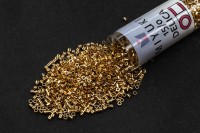 Бисер японский MIYUKI Delica цилиндр 15/0 DBS-0034-TB светлое золото 24К снаружи, туба около 7 грамм