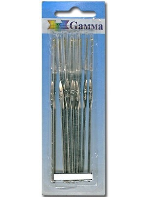 Крючок для вязания GAMMA двусторонний, металлический, d2-3мм, 13см