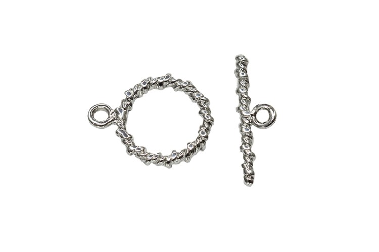 Замок тогл Круглый 16х13х2мм/18х5х2мм, отверстие 1мм, цвет платина, латунь, 12-056, 1 комплект Замок тогл Круглый 16х13х2мм/18х5х2мм, отверстие 1мм, цвет платина, латунь, 12-056, 1 комплект