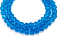 Бусина стеклянная Рондель 12х9мм, цвет голубой, прозрачная, 510-009, 10шт