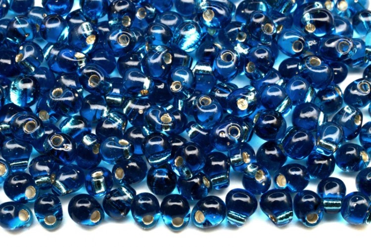 Бисер MIYUKI Drops 3,4мм #0025 капри синий, серебряная линия внутри, 10 грамм Бисер MIYUKI Drops 3,4мм #0025 капри синий, серебряная линия внутри, 10 грамм