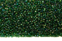 Бисер японский TOHO Treasure цилиндрический 11/0 #0179 зеленый изумруд, радужный прозрачный, 5 грамм