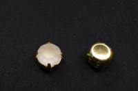 Шатоны Preciosa Maxima 8,3мм в оправе, цвет mat crystal DF/gold, 63-145, 4шт