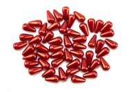 Бусины акриловые Капля 10х6мм, отверстие 1мм, цвет красный, имитация жемчуга, 540-284, 10г (около 55шт)