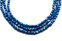 Бусины граненые Firepolish 3мм, отверстие 0,7мм, цвет 07B03 синий, насыщенный металлик, 713-011, 1 нить (около 50шт)