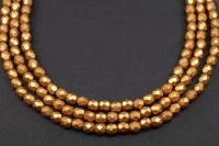 Бусины граненые Firepolish 3мм, отверстие 0,7мм, цвет 02010/25003, янтарь пастель, 713-058, 1 нить (около 50шт)