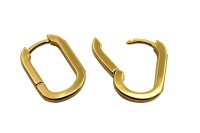 Серьги Конго Овал 18х13х3мм, латунь/перламутр, позолота, 21-490, 1 пара