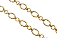 Цепочка для бижутерии звено овальное 21х15х2,5мм, круглое звено10х10х2мм, соединительное звено 9х6,5х3,5мм, цвет золото, сплав металлов, 27-314, 1м