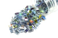 Бисер японский MIYUKI Half TILA #55025 Crystal Blue Rainbow, радужный прозрачный, 5 грамм