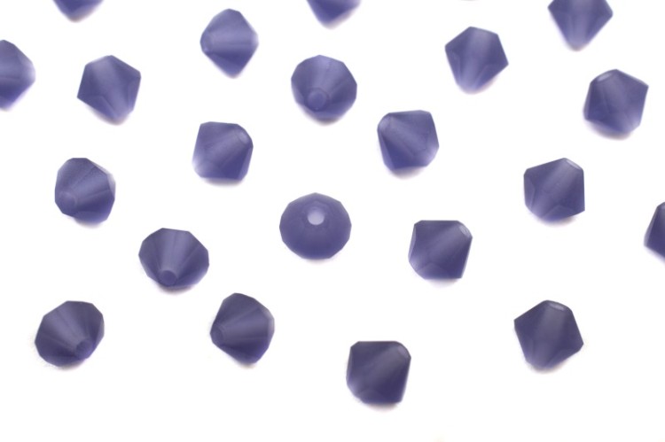 Бусины биконусы хрустальные 4мм, цвет TANZANITE MATT, 746-107, 20шт Бусины биконусы хрустальные 4мм, цвет TANZANITE MATT, 746-107, 20шт