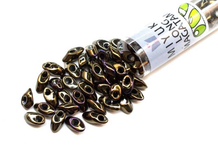 Бисер японский MIYUKI Long Magatama #0458-TB коричневый ирис, металлизированный, 1 туба (около 8 грамм) Бисер японский MIYUKI Long Magatama #0458-TB коричневый ирис, металлизированный, 1 туба (около 8 грамм)