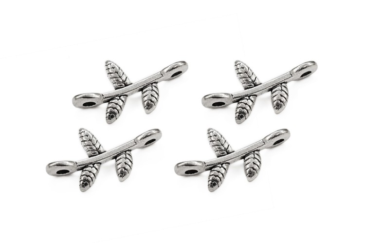 Коннектор-соединитель 1х1 Веточка 17х9х3мм, отверстие 1мм, цвет античное серебро, сплав металлов, 14-113, 4шт Коннектор-соединитель 1х1 Веточка 17х9х3мм, отверстие 1мм, цвет античное серебро, сплав металлов, 14-113, 4шт