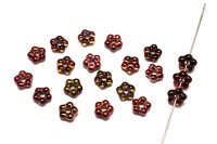 Бусина Flower 5мм, отверстие 1мм, цвет 00030/95200 хрусталь/винный радужный, 733-087, 20шт