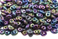 Бусины SuperDuo 2,5х5мм, отверстие 0,8мм, цвет 23980/21495 фиолетовый ирис, 706-227, 10г (около 120шт)