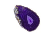 Срез Агата природного, оттенок фиолетовый, 68х43х6мм, отверстие 2мм, 37-203, 1шт
