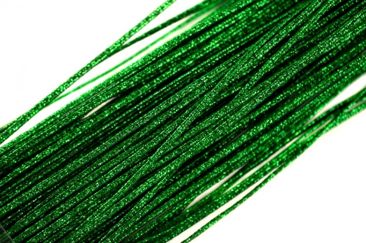 Шнур сутажный 1,9мм, цвет зеленый №820009 с метанитью, 1 метр Шнур сутажный 1,9мм, цвет зеленый №820009 с метанитью, 1 метр