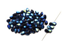 Бусины Side Drill Tear Drop 6х4мм, отверстие 0,8мм, цвет 23980/28773 черный матовый радужный, 754-074, 10г (около 70шт)
