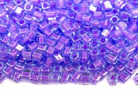 Бисер японский Miyuki Cube кубический 1,8мм #2640 хрусталь/сиреневый, окрашенный изнутри, 10 грамм
