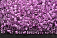 Бисер чешский PRECIOSA круглый 10/0 38326 прозрачный, сиреневая линия внутри, 1 сорт, 50г