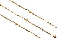 Цепочка для бижутерии Крест 13х6х2мм, звено 2,7х2х0,5мм, цвет золото, хирургическая сталь, 27-287, 50см