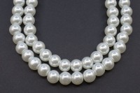 Жемчуг искусственный 8мм, отверстие 1мм, цвет белый, 514-035, 1 нить (около 80см, около 105шт)