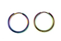 Основа для серег Кольца 25х2мм, цвет разноцветный перелив, хирургическая сталь, 21-294, 1 пара