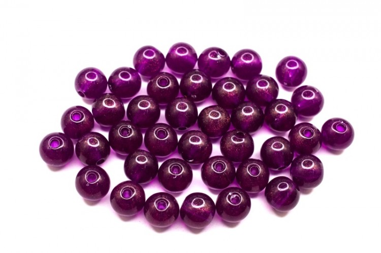 Бусины акриловые круглые 10мм, отверстие 1,5мм, цвет фиолетовый, блестящий, 530-020, 10г (около 16шт) Бусины акриловые круглые 10мм, отверстие 1,5мм, цвет фиолетовый, блестящий, 530-020, 10г (около 16шт)
