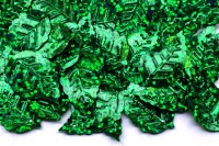 Пайетки Листики Березовые 25х13мм, цвет зеленый с голографическим эффектом, 1022-086, 20г