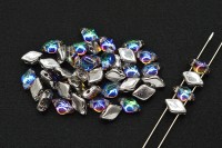 Бусины GemDuo 8х5мм, отверстие 0,8мм, цвет 00030/26601 Backlit Petroleum, 709-109, 10г (около 64шт)