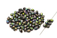 Бусины Side Drill Tear Drop 6х4мм, отверстие 0,8мм, цвет 23980/28180 Vitrail непрозрачный, Etched, 754-073, 10г (около 70шт)