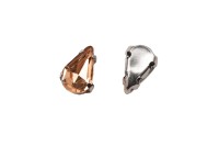 Кристалл Капля 8х5мм пришивной в оправе, цвет персиковый, стекло, 43-145, 2шт