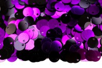 Пайетки двусторонние круглые 6мм плоские, цвет 7531 черный/фиолетовый, 1022-138, 10 грамм