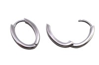 Серьги Конго Овал 17х13х3мм, латунь, родий, 21-487, 1 пара