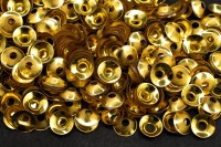 Пайетки объёмные 6мм, цвет А6 светлое золото, пластик, 1022-151, 10 грамм